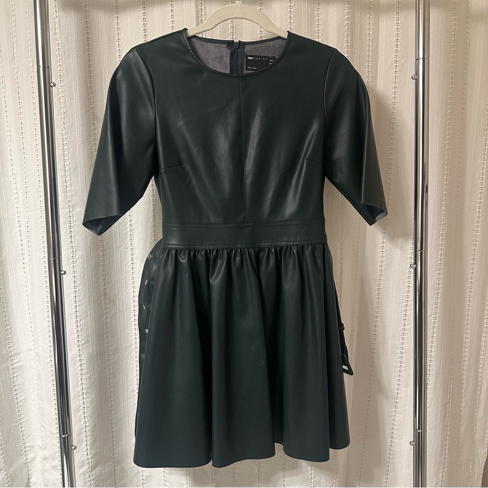 ASOS Petite Dark Olive Green Mini Skater Dress! 4P! Great condition like new!